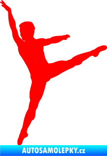Samolepka Balet tanečník 001 levá Fluorescentní červená