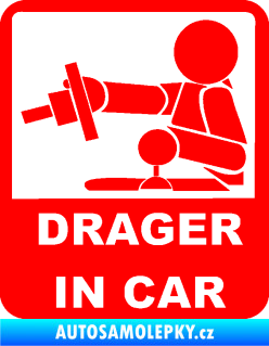 Samolepka Drager in car 004 Fluorescentní červená