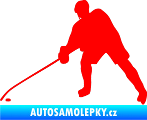 Samolepka Hokejista 002 levá Fluorescentní červená