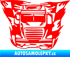 Samolepka Kamion 001 nákladní auto Fluorescentní červená