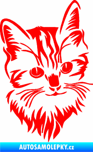 Samolepka Kočka 018 pravá Fluorescentní červená