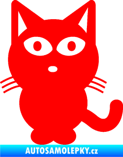 Samolepka Kočka 034 levá Fluorescentní červená