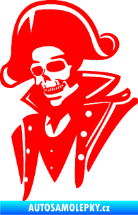 Samolepka Kostra pirát levá Fluorescentní červená