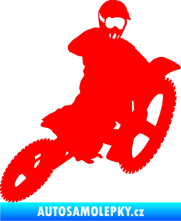 Samolepka Motorka 004 pravá motokros Fluorescentní červená