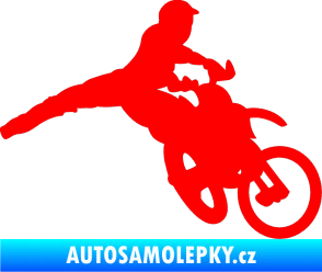 Samolepka Motorka 030 pravá motokros Fluorescentní červená