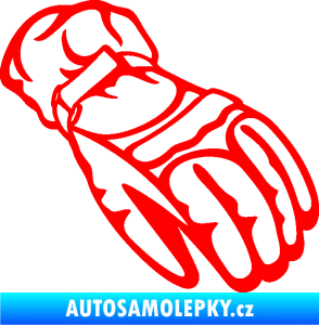 Samolepka Motorkářské rukavice 003 pravá Fluorescentní červená