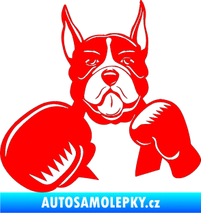 Samolepka Pes 183 levá boxer Fluorescentní červená