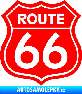 Samolepka Route 66 - jedna barva Fluorescentní červená