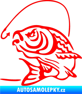Samolepka Ryba s návnadou 002 levá Fluorescentní červená