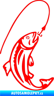 Samolepka Ryba s návnadou 003 pravá Fluorescentní červená