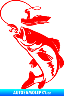Samolepka Rybář 019 levá Fluorescentní červená