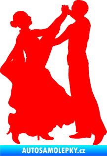 Samolepka Tanec 004 pravá společenský tanec pár Fluorescentní červená