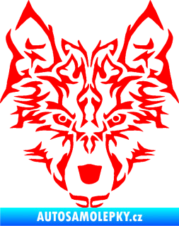 Samolepka Vlk 005 Fluorescentní červená