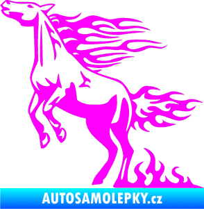Samolepka Animal flames 001 levá kůň Fluorescentní růžová