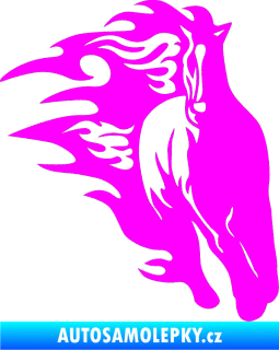 Samolepka Animal flames 007 pravá kůň Fluorescentní růžová