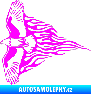 Samolepka Animal flames 019 levá letící orel Fluorescentní růžová