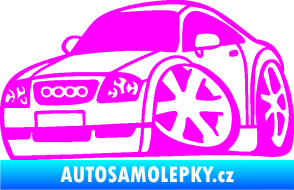 Samolepka Audi TT karikatura levá Fluorescentní růžová
