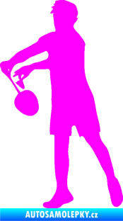 Samolepka Badminton 002 levá Fluorescentní růžová