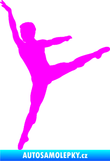 Samolepka Balet tanečník 001 levá Fluorescentní růžová