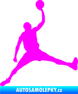 Samolepka Basketbal 016 pravá Fluorescentní růžová