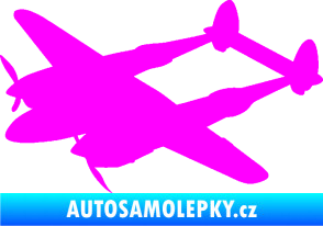 Samolepka Bombardovací letoun Lockheed  P38 lighting levá Fluorescentní růžová