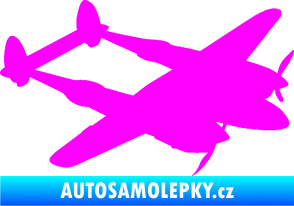 Samolepka Bombardovací letoun Lockheed  P38 lighting pravá Fluorescentní růžová