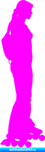 Samolepka Bruslařka 003 pravá Fluorescentní růžová