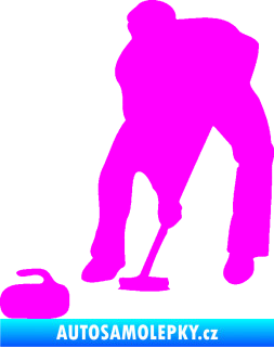 Samolepka Curling 001 levá Fluorescentní růžová