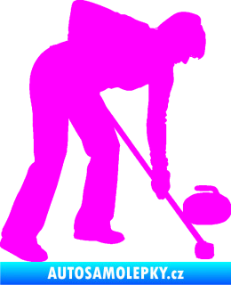 Samolepka Curling 002 pravá Fluorescentní růžová