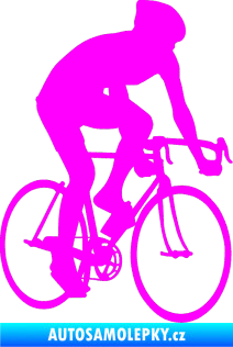 Samolepka Cyklista 001 pravá Fluorescentní růžová