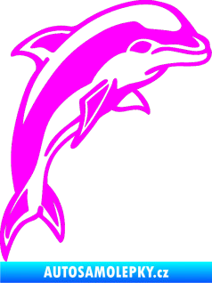 Samolepka Delfín 001 pravá Fluorescentní růžová
