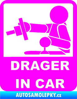 Samolepka Drager in car 004 Fluorescentní růžová