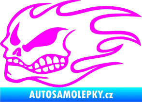 Samolepka Head - lebka - levá Fluorescentní růžová