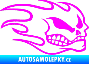 Samolepka Head - lebka- pravá Fluorescentní růžová