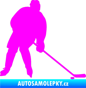Samolepka Hokejista 005 pravá Fluorescentní růžová
