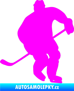 Samolepka Hokejista 007 levá Fluorescentní růžová