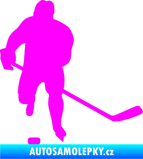 Samolepka Hokejista 008 pravá Fluorescentní růžová