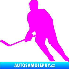 Samolepka Hokejista 013 levá Fluorescentní růžová