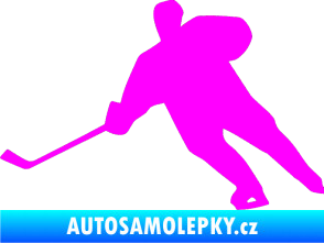 Samolepka Hokejista 014 levá Fluorescentní růžová