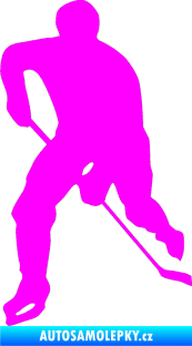 Samolepka Hokejista 022 levá Fluorescentní růžová