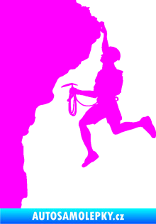 Samolepka Horolezec 003 levá Fluorescentní růžová