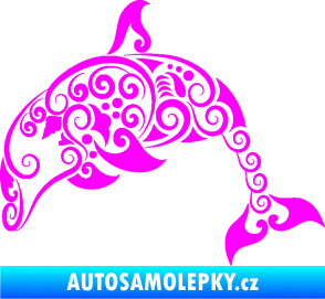 Samolepka Interiér 015 levá delfín Fluorescentní růžová