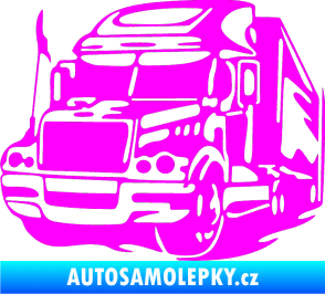 Samolepka Kamion 002 levá nákladní auto Fluorescentní růžová