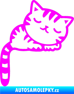 Samolepka Kočka 004 pravá Fluorescentní růžová