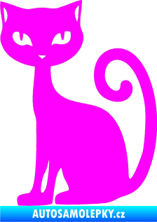 Samolepka Kočka 009 levá Fluorescentní růžová