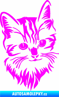 Samolepka Kočka 018 pravá Fluorescentní růžová
