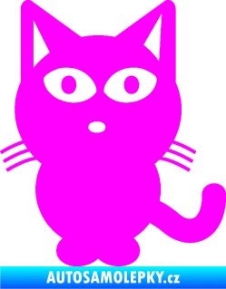 Samolepka Kočka 034 levá Fluorescentní růžová