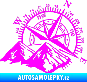 Samolepka Kompas 002 pravá hory Fluorescentní růžová