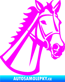 Samolepka Kůň 044 pravá Fluorescentní růžová