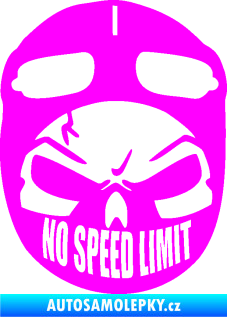 Samolepka Lebka 043 motorkář Fluorescentní růžová